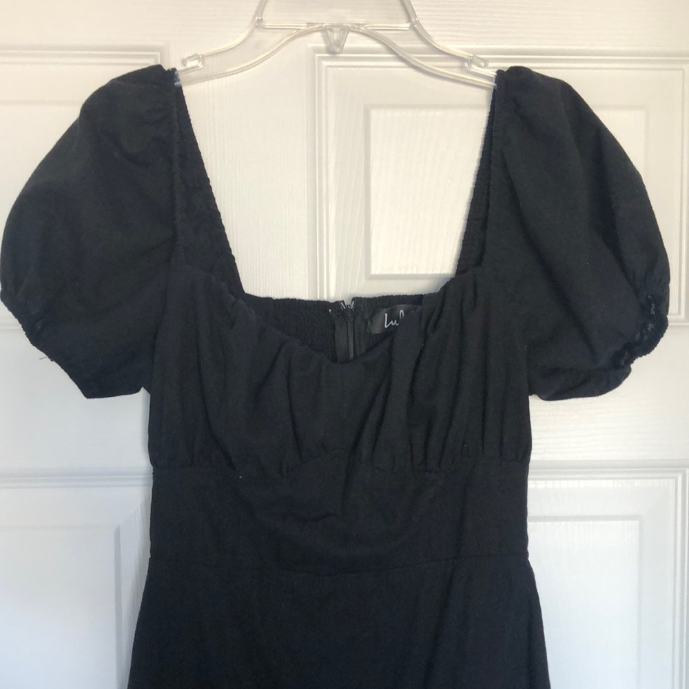 Lulus Puff Sleeve Linen Dress